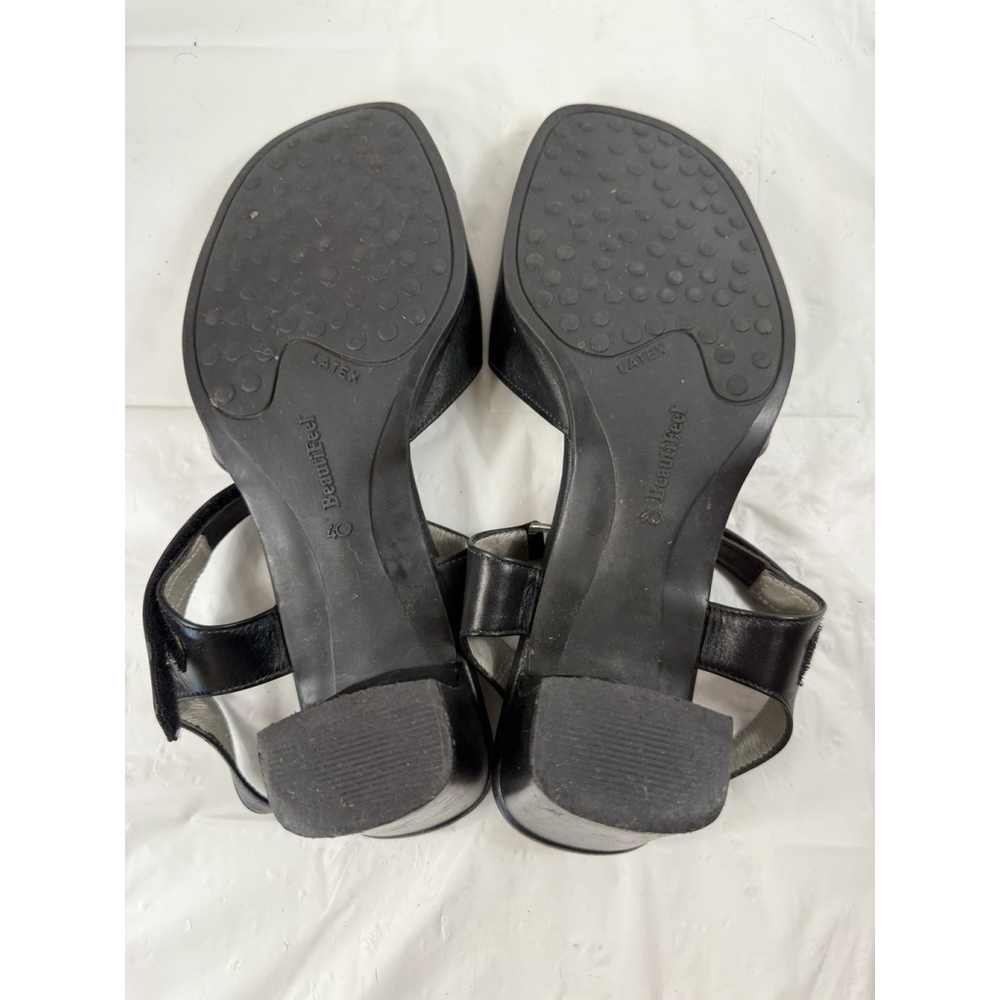 BeautiFeel Mary Jane Pump Black Leather sandal size 40 - Picture 9 of 14